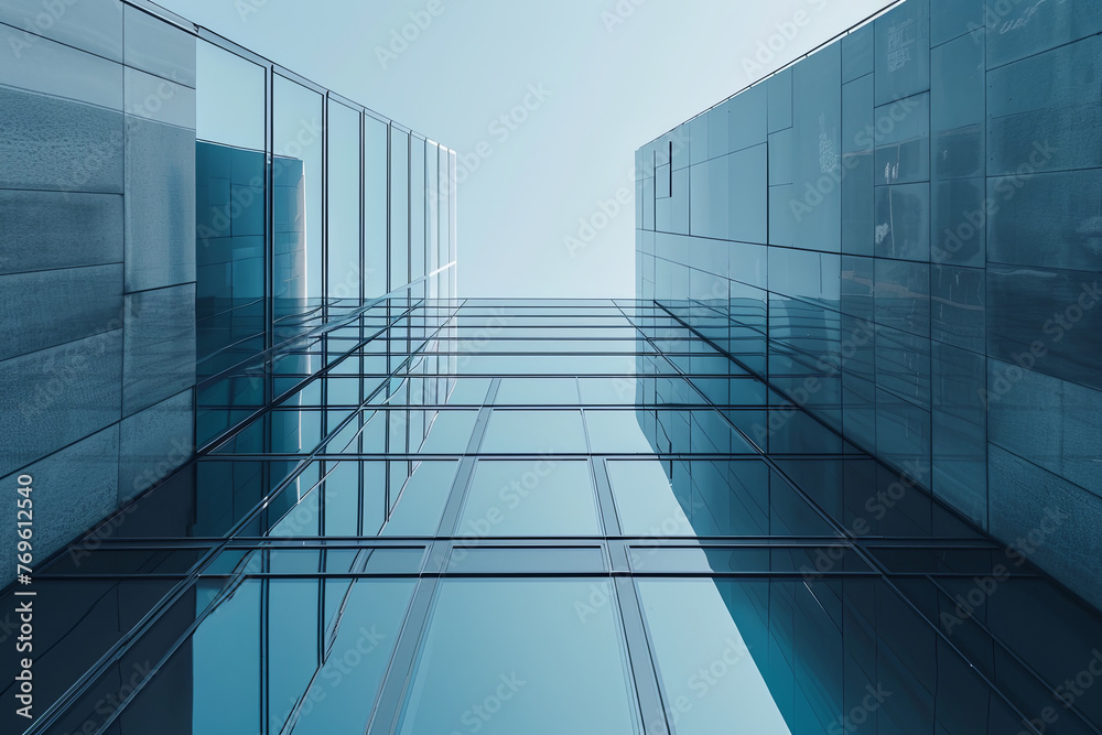 A modern office building view from below A modern office building view from below
