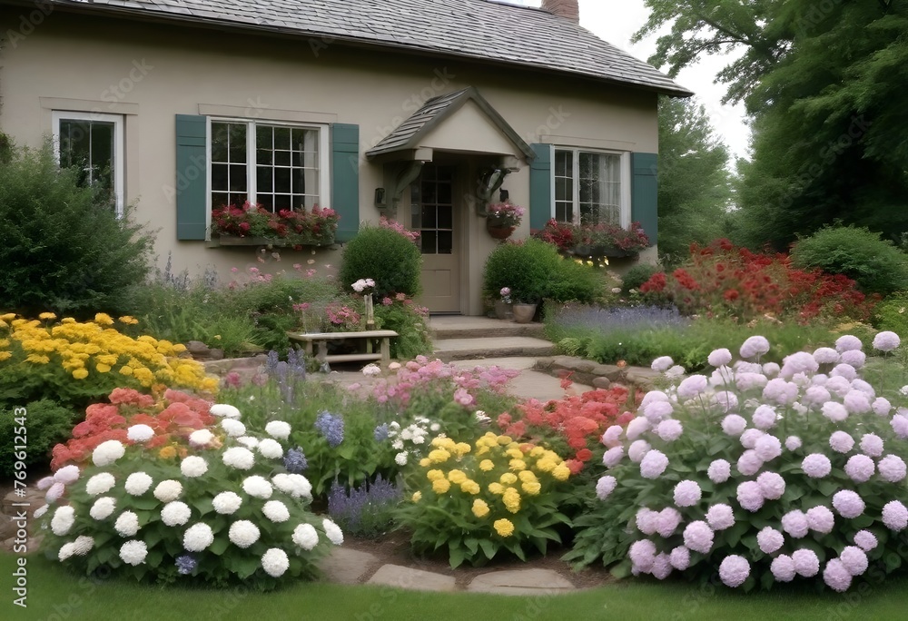 Charming, quaint cottage garden with blooming flowers 2 (33)