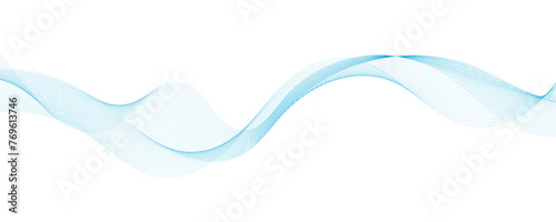 Abstract vector background with blue wavy lines. Blue wave background. Blue lines vector illustration. Curved wave. Abstract wave element for design. 