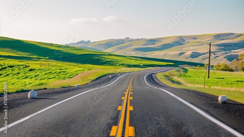 A road with a yellow line down the middle