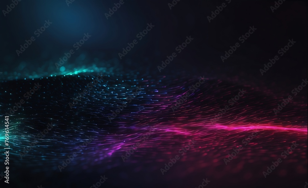 abstract background with purple light rays and glittering particles. Beam with sparks. Glowing lines