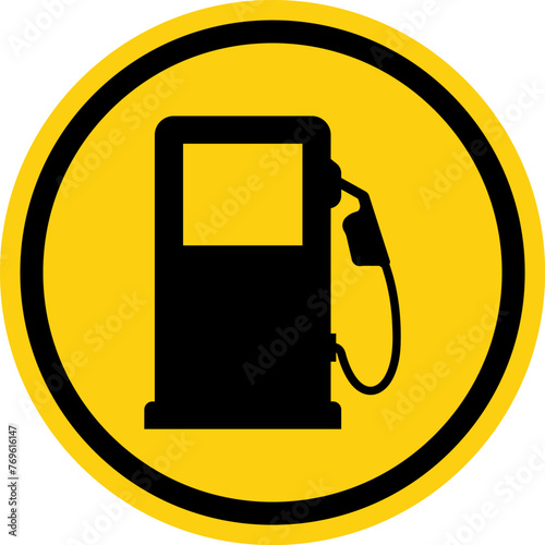 Gas station flat vector icon. Gas petrol fuel station icon, gasoline refill pump road sign. Gas station icon vector illustration.