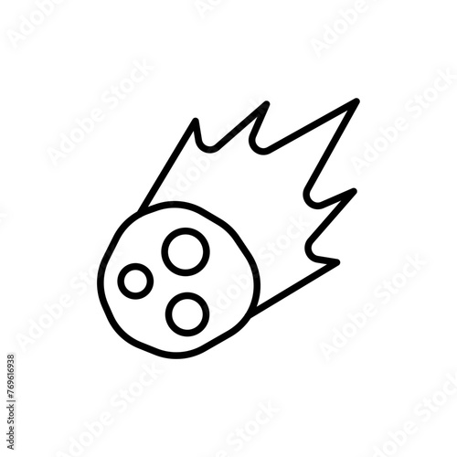 Meteor outline icons, minimalist vector illustration ,simple transparent graphic element .Isolated on white background