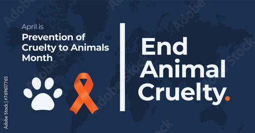 Prevention of cruelty to animals month campaign banner. Rights and justice advocacy. Fostering welfare of all beings.