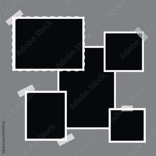 Collage for photos. Vector frame for pictures. Vector illustration