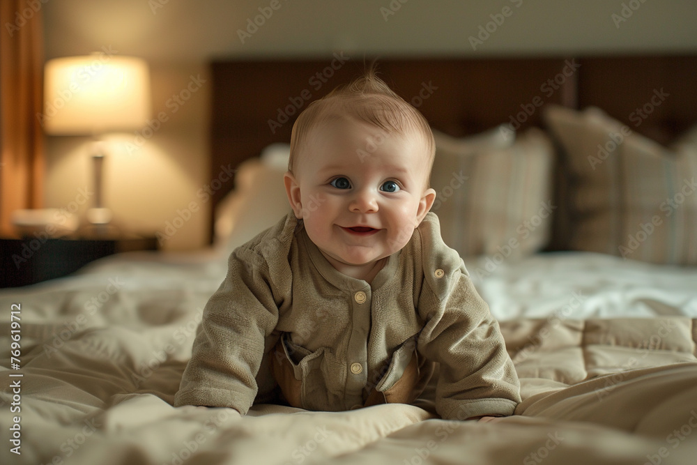 plus size baby boy crawling in bed , cuteness
plus size baby boy crawling in bed , cuteness