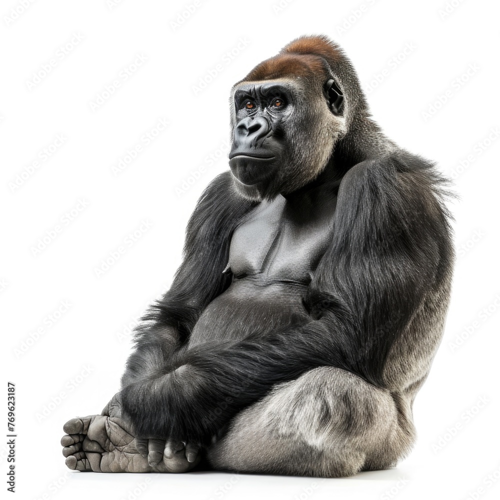 Obraz premium Gorilla isolated on white background