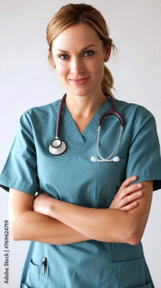 Doctor woman with a stethoscope, symbolizing care and expertise Doctor woman with a stethoscope, symbolizing care and expertise