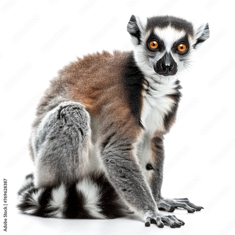 Obraz premium Lemur isolated on white background
