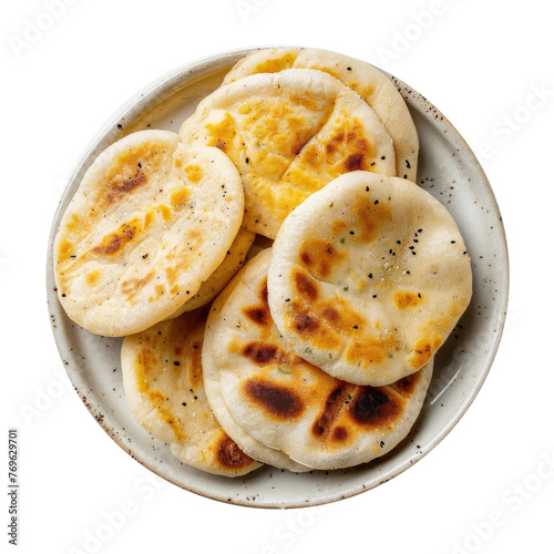 A Plate of Arepas Isolated on a Transparent Background © JJAVA