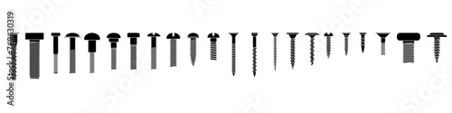 Self-tapping screw icon vector set. Screw illustration sign collection. Bolt symbol or logo.