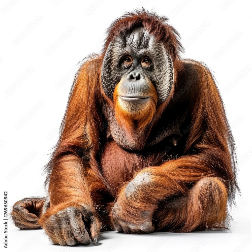 Orangutan, Primate isolated on white background Orangutan, Primate isolated on white background