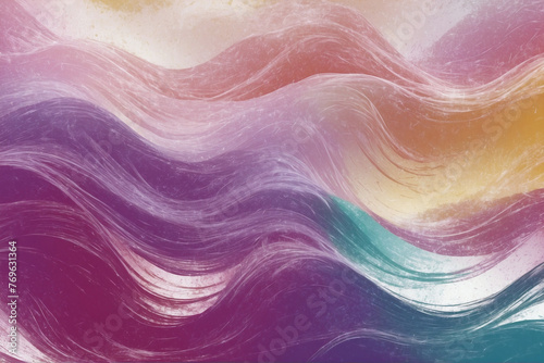 White scratches effect, wavy color abstract background