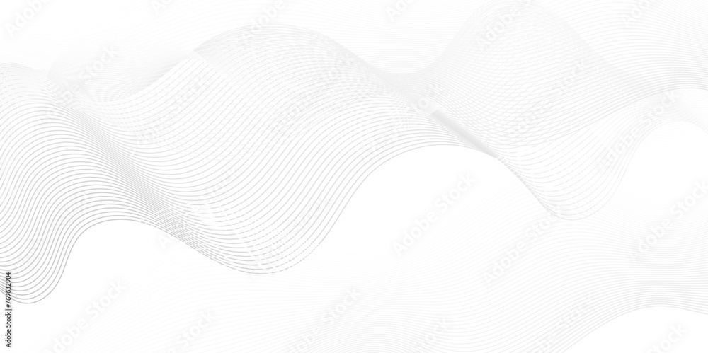 Abstract white blend waves lines and technology background. Modern white flowing wave lines and glowing moving lines. Futuristic technology and sound wave lines background.