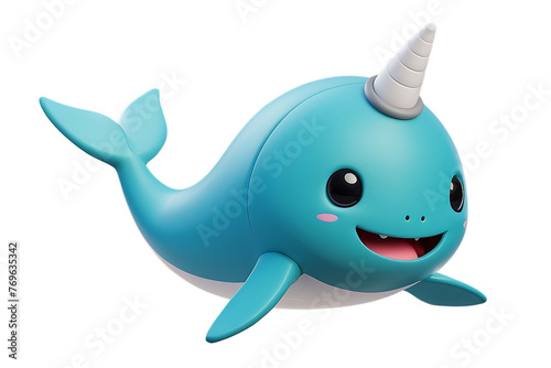Narwhal Animal Isolated 3d Render Illustration