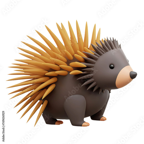 Porcupine Animal Isolated 3d Render Illustration