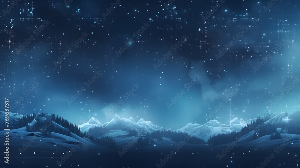 Fototapeta premium Cyber winter background, copy space for text
