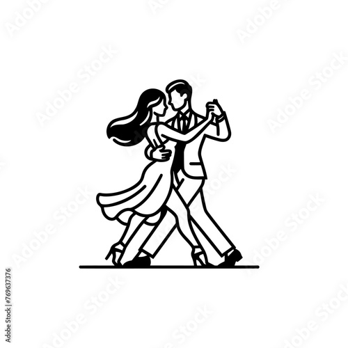 tango, man and woman, dance vector illustration on white background