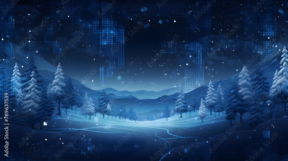 Naklejka premium cyber winter, copy space for text