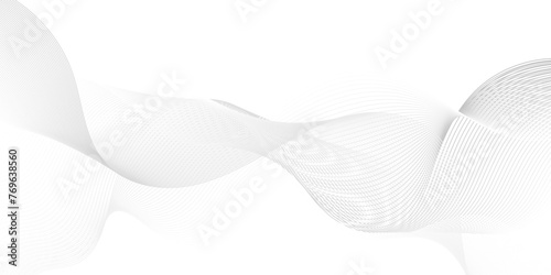 Abstract white blend waves lines and technology background. Modern white flowing wave lines and glowing moving lines. Futuristic technology and sound wave lines background.
