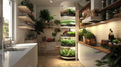 Lush Kitchen Oasis With Potted Plants