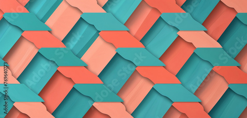 Zigzagging teal and coral rectangles for a vibrant and lively business aesthetic.