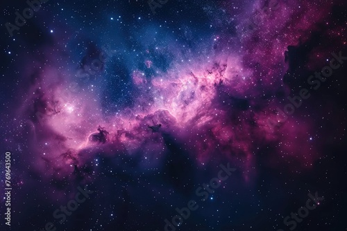 Purple and blue nebula, star nursery, cosmic haze, distant suns gleaming ,professional color grading,soft shadowns, no contrast, clean sharp,clean sharp focus, digital photography,