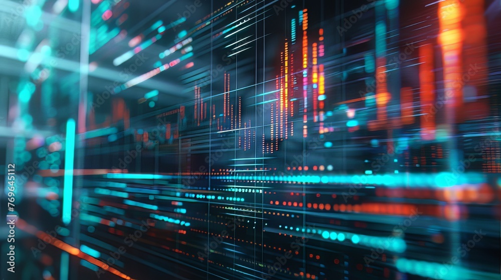 Big Data Analysis: A huge set of data is displayed on a computer screen or as a hologram. Big Data Analysis: A huge set of data is displayed on a computer screen or as a hologram.