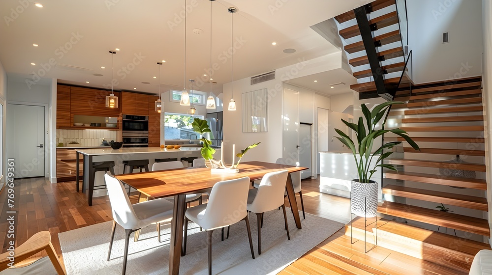 Stylish Urban Residence: State-of-the-art Kitchen and Sunlit Sitting Room