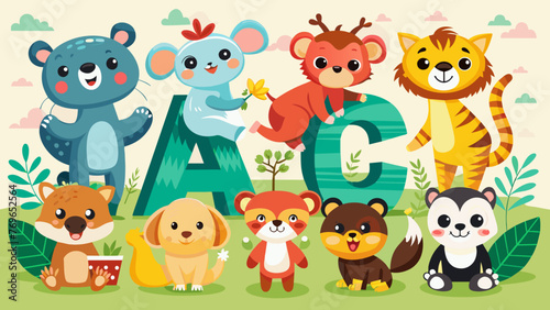 animals alphabet set for kids abc education in pre © Creative