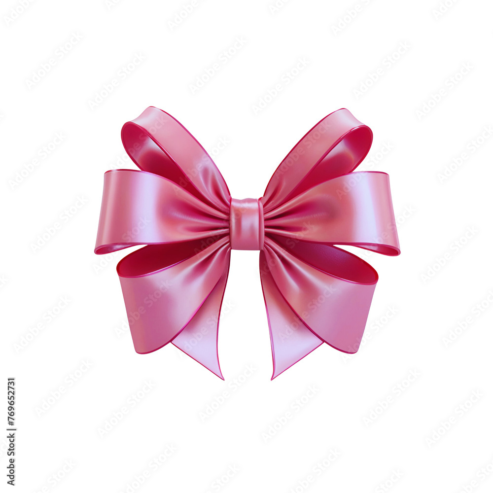 Beautiful pink bow illustration png.