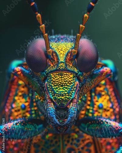 Closeup of a jewel beetle, photorealistic detail, vibrant colors, natural lighting ,close-up,ultra HD