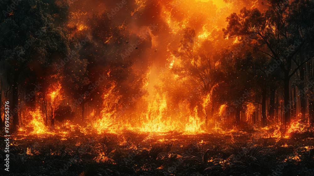 Forest Blaze: Blazing Flames and Wild Shades