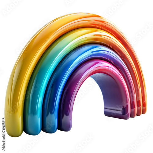 3D Render Rainbow, Isometric Rainbow 