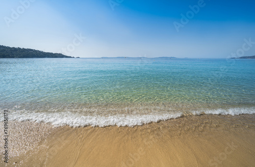 Famous Plage de Jean Blanc on French Riviera  France