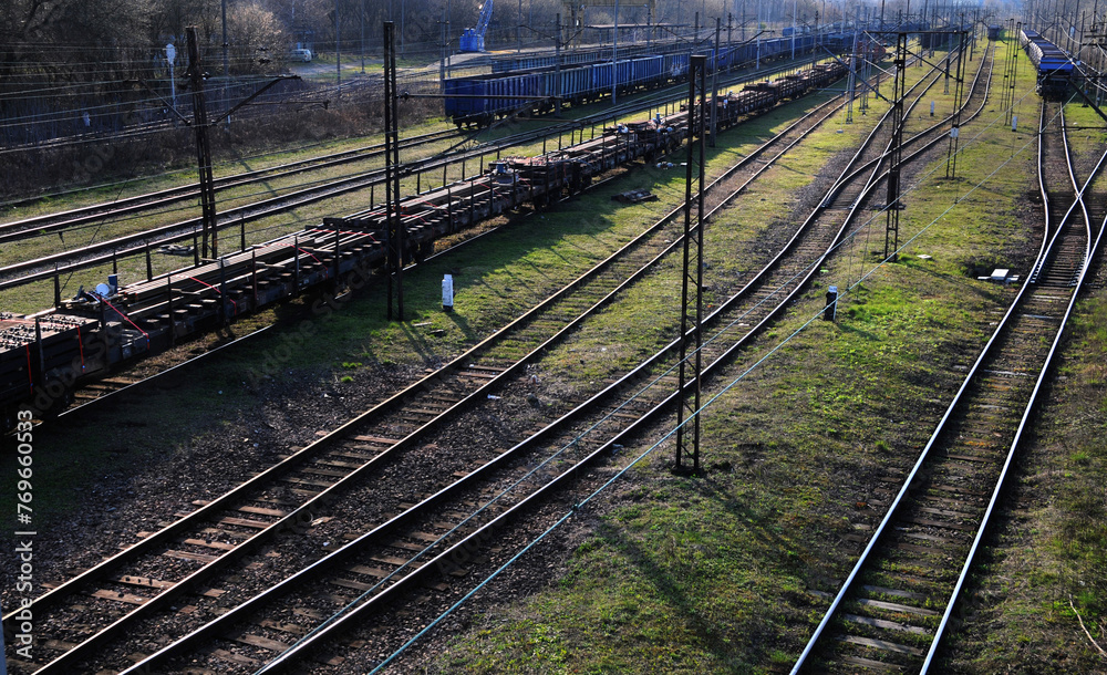 railway transport, side tracks, wagons...