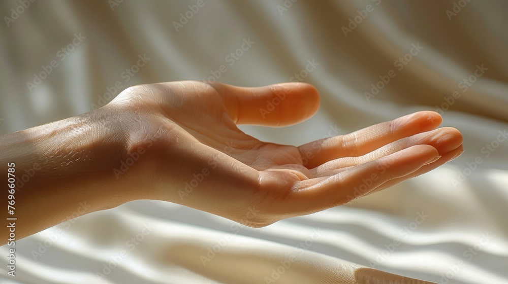 Open Hand Gesturing Warmth and Offering Support. Open Hand Gesturing Warmth and Offering Support.