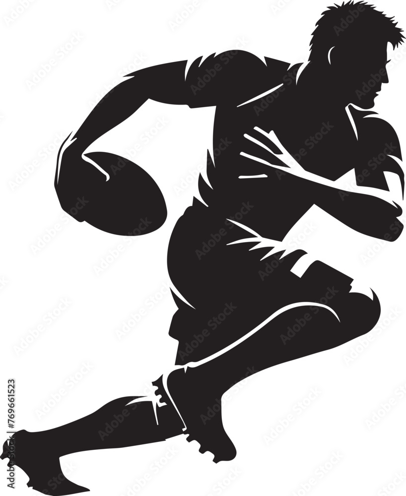 Fototapeta premium Rugby Player Silhouettes EPS Rugby Vector Rugby Player Clipart