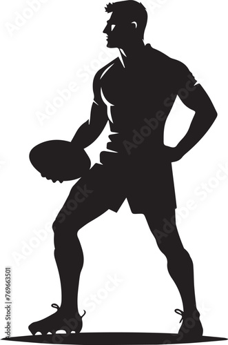 Rugby Player Silhouettes EPS Rugby Vector Rugby Player Clipart