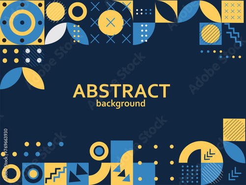 Retro Geometric Cover. Abstract Shape Composition. Colorful neo geometric poster. Modern abstract promotional flyer background vector