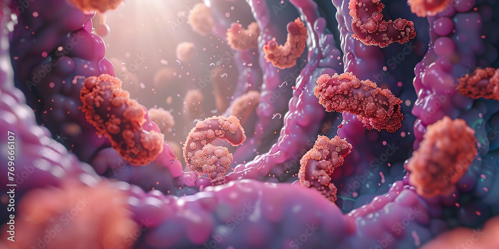 Naklejka premium Human colon cancer