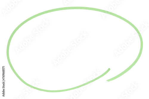 Green round brush isolated on transparent background.