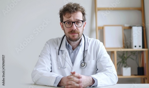A male doctor in a lab coat...