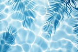 Crystal clear water ripples gently in a pool surrounded by lush palm leaves, creating a tranquil oasis in a tropical setting
