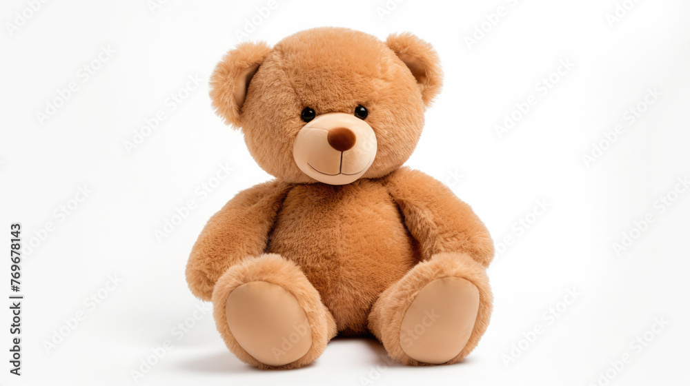 Adorable Classic Teddy Bear Plush Doll, Stuffed Animal Toy Isolated on White Background Adorable Classic Teddy Bear Plush Doll, Stuffed Animal Toy Isolated on White Background