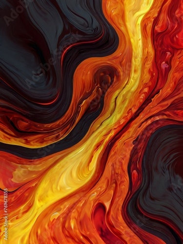 A digital abstract creation mimicking the look of flowing lava