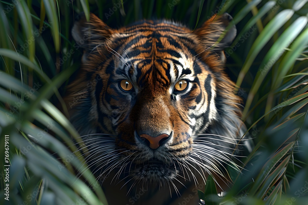 Tiger Close Up in Tree