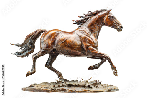 Running Horse Statue on transparent background.