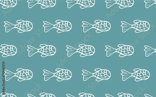 fish. bubble. seashell. the pattern. seamless pattern. drawing. vector. for textiles  wrappers. packages. the pattern is drawn in the doodle style. sea. ocean. animals.