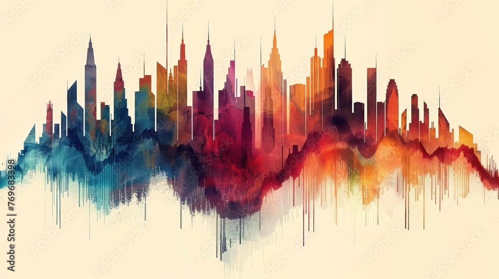Fototapeta premium Data finance analyzes profitability of working companies digital reality graphics. AI generated